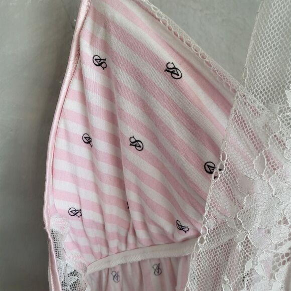 Victoria Secret Signature Monigram Print Nightie Gown Mini Dress Size L Babydoll - Picture 9 of 10